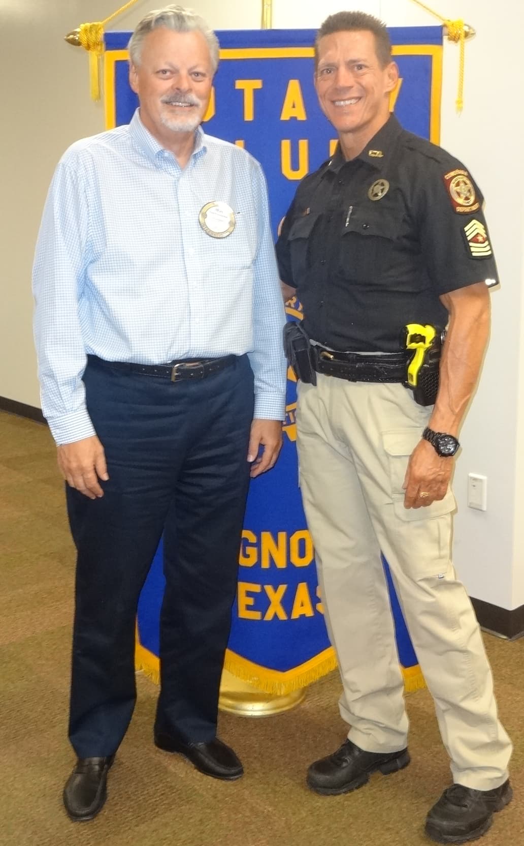 Billy Masden at the Rotary Club with Real Provenche